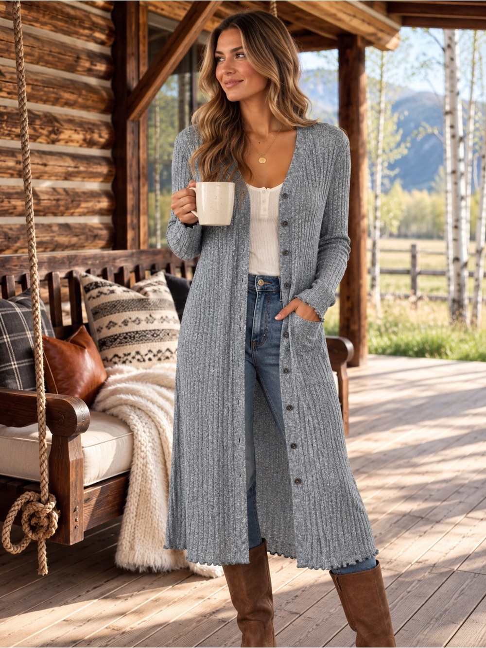 ✨ANTHROPOLOGIE Akemi + Kin Chateu Longline Duster Cardigan Sweater - Medium